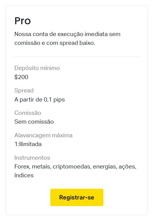 Conta Pro Exness